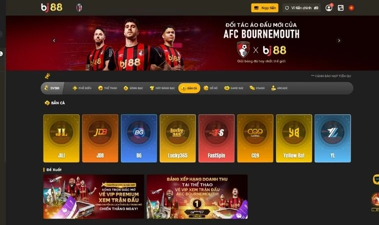 Nhà cái BJ88 hợp tác với nhiều nhà cung cấp game bắn cá hàng đầu