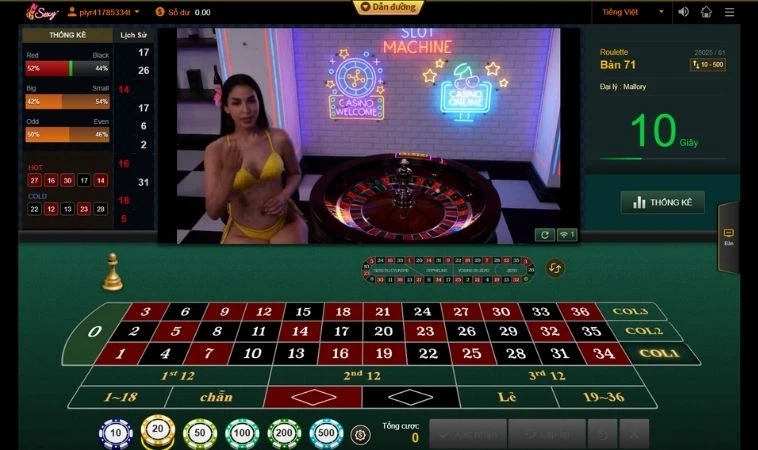 Giao diện chơi Roulette Nhà Cái BJ88