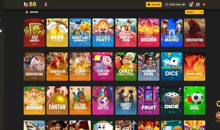 Đa dạng các thể loại game nhanh để trải nghiệm tại nhà cái BJ88