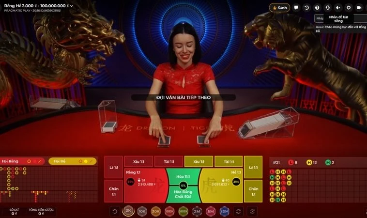 Giao diện chơi Dragon Tiger tại BJ88